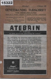 Image of Geneeskundig Tijdschrift voor Nederlandsch-Indië; Jurnal Kedokteran untuk Hindia Belanda