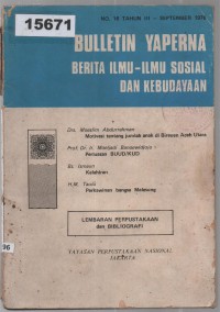 Image of Bulletin Yaperna: Berita Ilmu-Ilmu Sosial dan Kebudayaan ; Buletin Yaperna: Berita Ilmu-Ilmu Sosial dan Kebudayaan