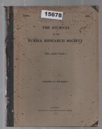 Image of The Journal of the Burma Research Society, Vol. XXIV, Part I ; Jurnal Masyarakat Penelitian Burma, Vol. XXIV, Bagian I