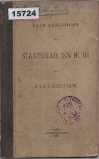 Image of Naar Aanleiding van Staatsblad, 1878 Nᵒ 110 ; Menanggapi Staatsblad, 1878 No. 110