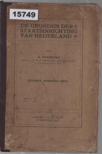 Image of De Gronden der Staatsinrichting van Nederland; Dasar-Dasar Tata Negara Belanda