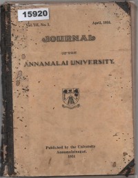 Image of Journal of the Annamalai University; Jurnal Universitas Annamalai