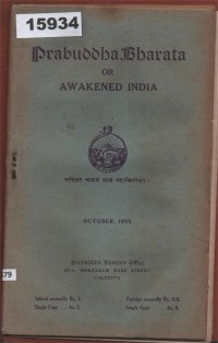Image of Prabuddha Bharata or Awakened India ; Prabuddha Bharata atau India yang Terbangun