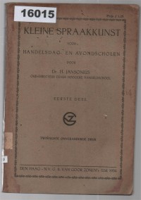 Image of Kleine Spraakkunst voor Handelsdag- en Avondscholen ; Tata Bahasa Kecil untuk Sekolah Perdagangan Siang dan Malam