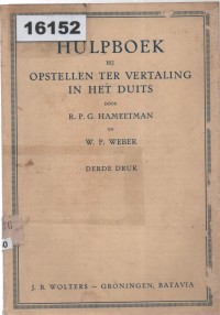 Image of Hulpboek bij Opstellen ter Vertaling in het Duits; Buku Panduan untuk Menyusun Terjemahan ke dalam Bahasa Jerman