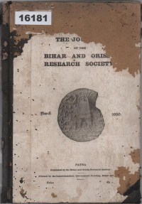 Image of The Journal of the Bihar and Orissa Research Society ; Jurnal Masyarakat Penelitian Bihar dan Orissa