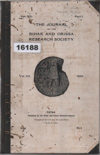 Image of The Journal of the Bihar and Orissa Research Society ;  Jurnal Masyarakat Penelitian Bihar dan Orissa