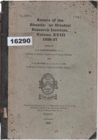 Image of Report of Bhandarkar Oriental Research Institute for 1936–37; Report of Bhandarkar Oriental Research Institute for 1936–37