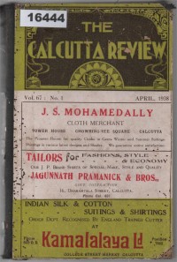 Image of The Calcutta Review: An Illustrated Monthly ; Ulasan Calcutta: Sebuah Majalah Bergambar Bulanan