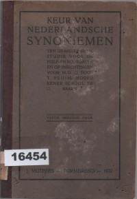 Image of Keur van Nederlandsche Synoniemen ; Pilihan Sinonim dalam Bahasa Belanda