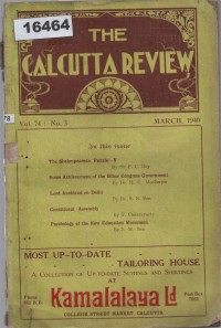 Image of The Calcutta Review ; Ulasan Calcutta
