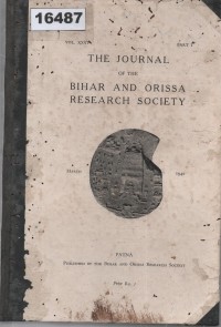 Image of The Journal of the Bihar and Orissa Research Society; Jurnal Masyarakat Penelitian Bihar dan Orissa