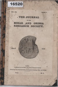 Image of The Journal of the Bihar and Orissa Research Society; Jurnal Masyarakat Penelitian Bihar dan Orissa