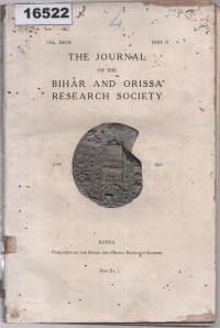 Image of The Journal of the Bihar and Orissa Research Society ; Jurnal Masyarakat Penelitian Bihar dan Orissa