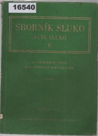 Image of Sborník SLUKO Oddíl A (Přírodní Vědy) - Acta SLUKO Sectio A (Scientiae Naturales); Prosiding SLUKO Bagian A (Ilmu Alam)