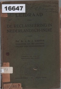 Image of Leidraad voor de Reclasseering in Nederlandsch-Indië; Pedoman untuk Rehabilitasi di Hindia Belanda