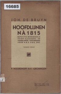 Image of Hoofdlijnen na 1815 met Supplement de Franse Revolutie; Garis Besar Setelah 1815 dengan Suplemen Revolusi Prancis