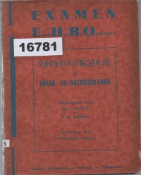 Image of Examen EHBO: Repetitieboekje in Vraag en Antwoordvorm; Ujian Pertolongan Pertama pada Kecelakaan: Buku Latihan dalam Bentuk Tanya Jawab
