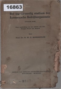 Image of Het tegenwoordige stadium der Economische Bedrijfsorganisatie; Tahap Terkini dari Organisasi Perusahaan Ekonomi