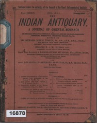 Image of The Indian Antiquary: A Journal of Oriental Research ; Purbakala India: Jurnal Penelitian Oriental