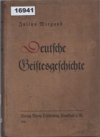 Image of Deutsche Geistesgeschichte im Grundriss ; Sejarah Intelektual Jerman dalam Garis Besar
