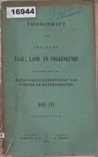 Image of Tijdschrift voor Indische Taal-, Land- en Volkenkunde ; Jurnal untuk Kajian Bahasa, Tanah, dan Etnologi Hindia