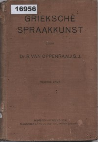 Image of Grieksche Spraakkunst ; Tata Bahasa Yunani