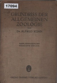 Image of Grundriss der Allgemeinen Zoologie ; Garis Besar Zoologi Umum