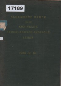 Image of Algemeene Order voor het Koninklijk Nederlandsch-Indische Leger 1934 nr. 14; Perintah Umum untuk Tentara Kerajaan Hindia Belanda 1934 No. 14.