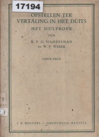 Image of Opstellen ter Vertaling in het Duits met Hulpboek ;  Karangan untuk Terjemahan ke dalam Bahasa Jerman dengan Buku Bantuan