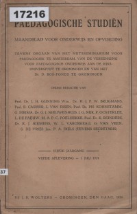 Image of Paedagogische Studiën ; Studi Pedagogis