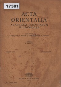 Image of Acta Orientalia Academiae Scientiarum Hungaricae; Acta Orientalia dari Akademi Ilmu Pengetahuan Hungaria