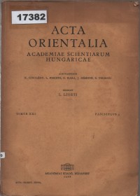 Image of Acta Orientalia Academiae Scientiarum Hungaricae; Acta Orientalia dari Akademi Ilmu Pengetahuan Hungaria