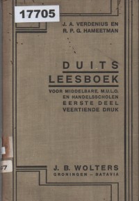 Image of Duits Leesboek met Hulpboekje voor Middelbare, M.U.L.O. en Handelsscholen; Buku Bacaan Bahasa Jerman dengan Buku Bantuan untuk Sekolah Menengah, MULO, dan Sekolah Dagang