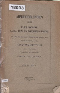 Image of Mededeelingen van de Rijks Hoogere Land-, Tuin- en Boschbouwschool; Berita dari Sekolah Tinggi Pertanian, Taman, dan Kehutanan Negeri