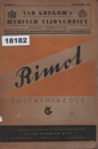 Image of Van Gorkom’s Medisch Tijdschrift; Jurnal Medis Van Gorkom