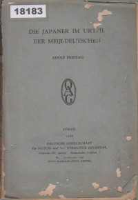 Image of Die Japaner im Urteil der Meiji-Deutschen; Orang Jepang dalam Pandangan Meiji-Jerman