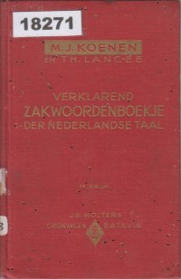 Image of Verklarend Zakwoordenboekje der Nederlandse Taal; Kamus Lengkap Bahasa Belanda