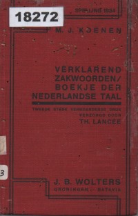 Image of Verklarend Zakwoordenboekje der Nederlandse Taal; Kamus Lengkap Bahasa Belanda