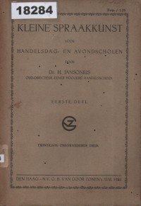 Image of Kleine Spraakkunst voor Handelsdag- en Avondscholen; Seni Berbicara Kecil untuk Sekolah Perdagangan Hari dan Malam