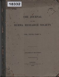 Image of The Journal of the Burma Research Society; Jurnal Masyarakat Penelitian Burma
