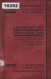 Image of Leerboek der Engelsche Taal; Buku Pelajaran Bahasa Inggris