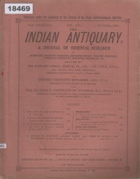 Image of The Indian Antiquary: A Journal of Oriental Research; Antikuitas India: Sebuah Jurnal Penelitian Oriental