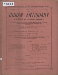 Image of The Indian Antiquary: A Journal of Oriental Research; Antikuitas India: Jurnal Penelitian Oriental