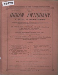 Image of The Indian Antiquary: A Journal of Oriental Research; Antikuitas India: Jurnal Penelitian Oriental