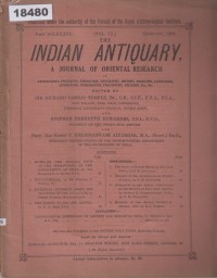 Image of The Indian Antiquary: A Journal of Oriental Research; Antikuitas India: Jurnal Penelitian Oriental