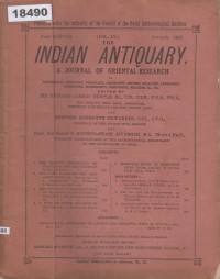 Image of The Indian Antiquary: A Journal of Oriental Research; Antikuitas India: Jurnal Penelitian Oriental