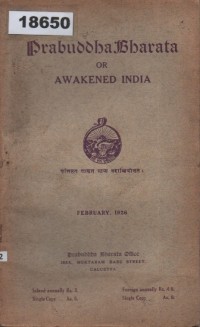 Image of Prabuddha Bharata or Awakened India; Prabuddha Bharata atau India yang Terbangun