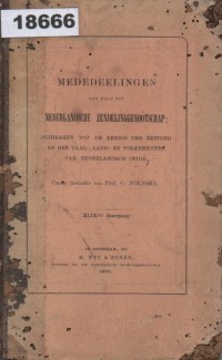 Image of Mededeelingen vanwege het Nederlandsche Zendelingengenootschap; Kontribusi untuk Pengetahuan Misi dan Bahasa, Negara, serta Etnografi Hindia Belanda