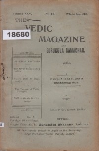 Image of The Vedic Magazine and Gurukula Samachar; Majalah Veda dan Gurukula Samachar